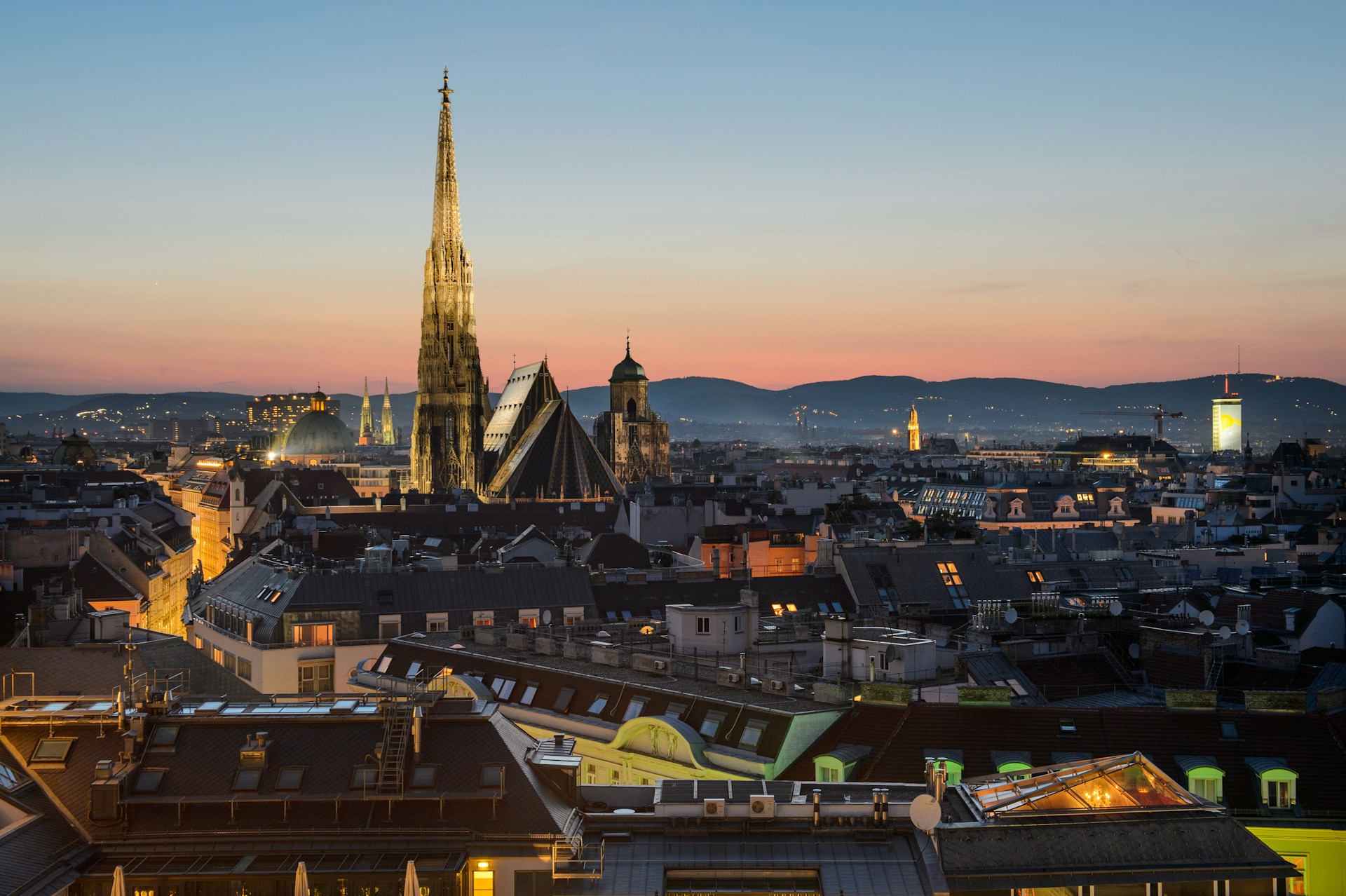 Vienna Skyline at Sunset